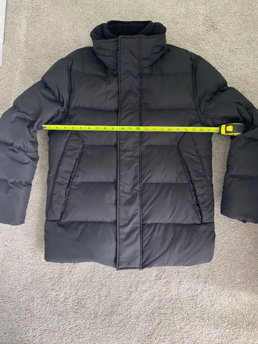 Barney's New York Black Down Puffer Jacket Coat w/ Hood & Fleece Sm / Md